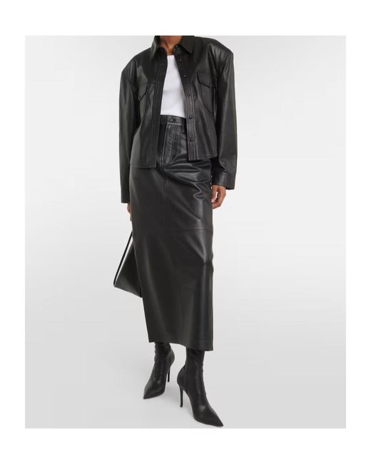 Wardrobe NYC Black Leather Jacket With Snap Fastening