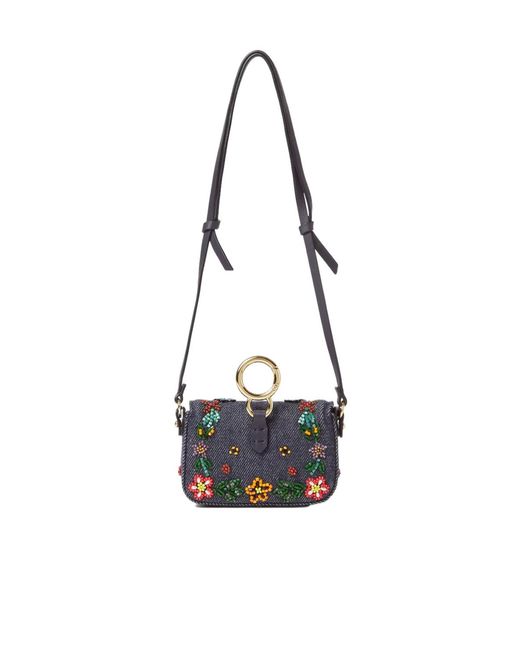 Fendi White Embellished Mini Shoulder Bag