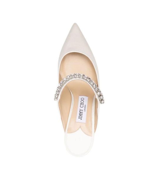 Jimmy Choo White Bing 65Mm Leather Mules