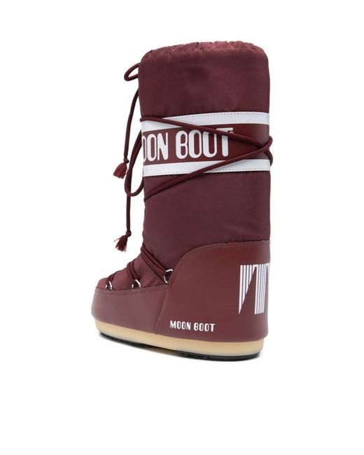 Moon Boot Red Logo Lace-Up Boot