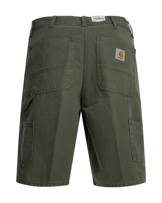 Carhartt Green Utility Patch-Pocket Shorts for men