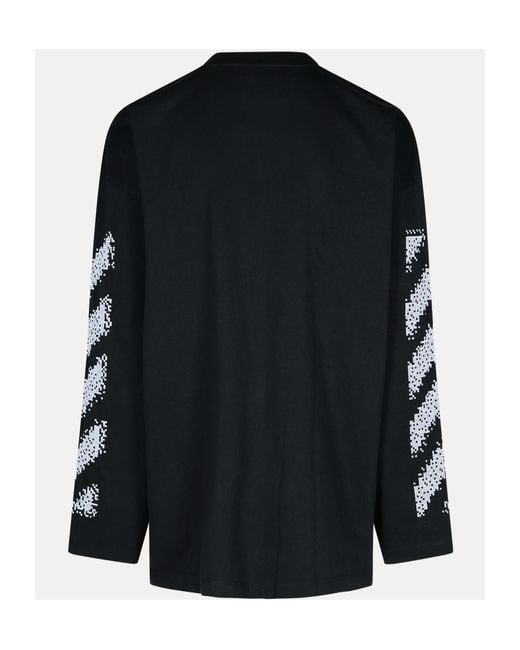 Off-White c/o Virgil Abloh Black Off- Pixel Diagonal Wide T-Shirt for men