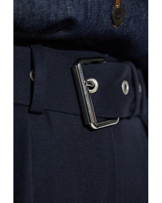 Dries Van Noten Blue Pleat-Detailing Trousers