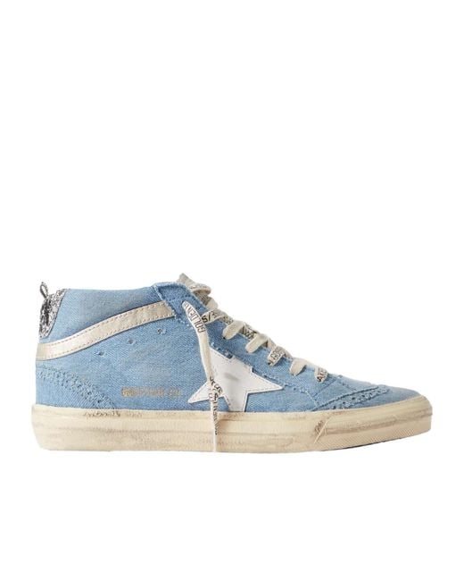 Golden Goose Deluxe Brand Blue Round-Headed High-Top Casual Shoes