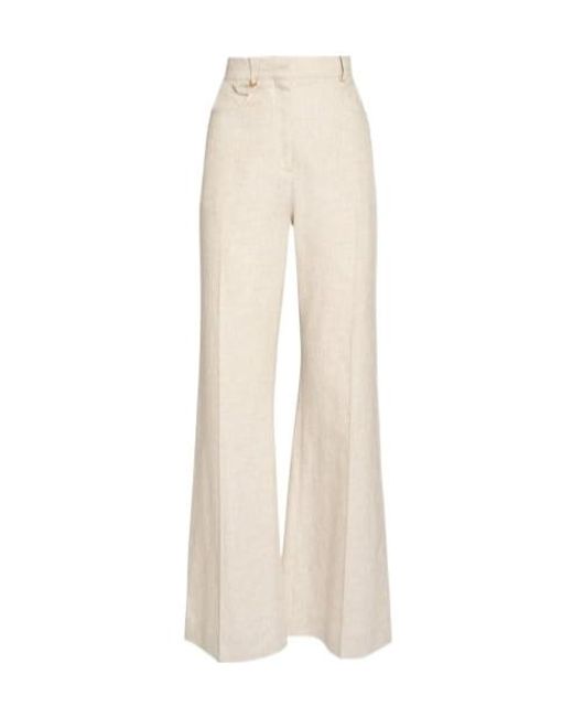 Jacquemus White Crease Details Casual Pants