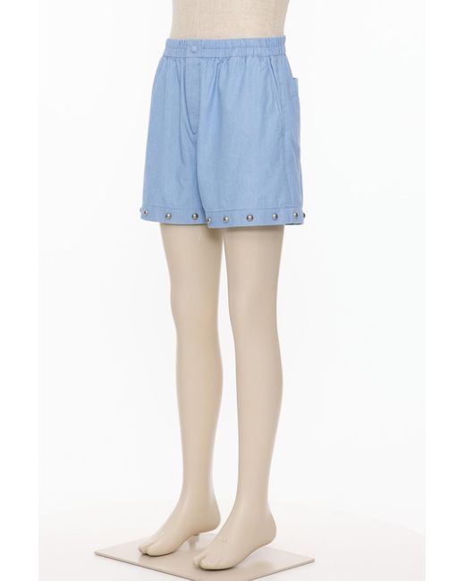 Valentino Blue Stud Detailed Denim Shorts for men