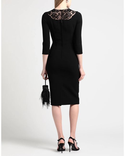 Dolce & Gabbana Black Lace Spliced Fitted Dress