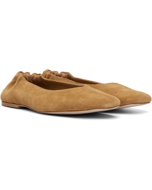 A.P.C. Brown Suede Ballet Flats