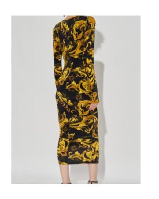 Versace Jeans Multicolor Couture Barocco Printed Long Sleeved Dress