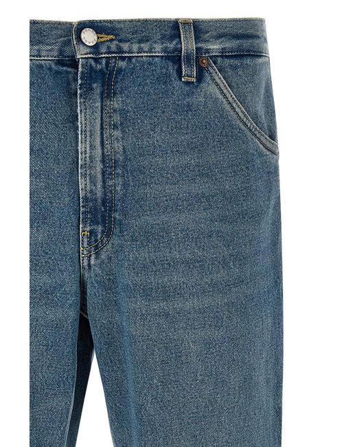 Prada Blue Logo-Patch Denim Jeans for men