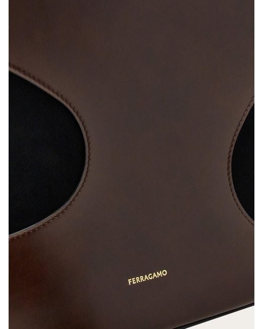 Ferragamo Black Hollowed-Out Logo Handbag