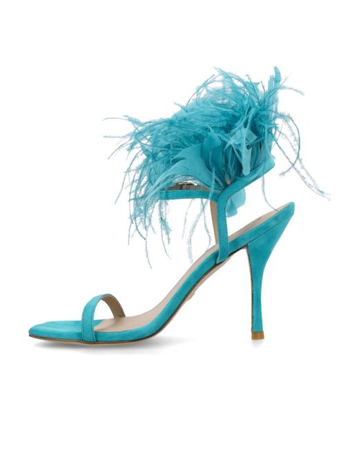 Stuart Weitzman Blue Tie High-Heeled Sandals