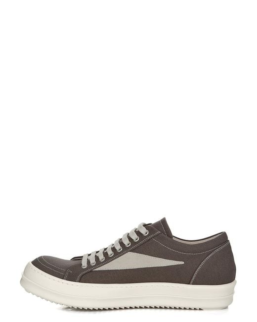 Rick Owens Gray Lace-Up Low-Top Casual Shoes for men