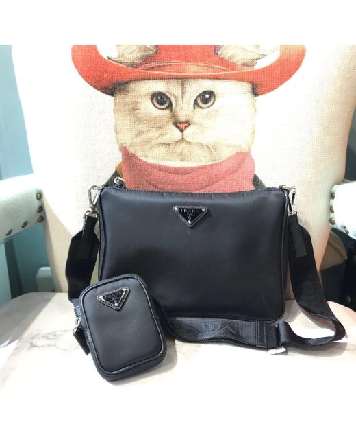 Prada Black Saffiano-Leather Shoulder Bag for men