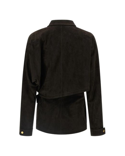 DARKPARK Black Cindy Crossed-Button Suede Jacket