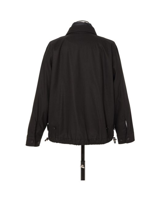 Sacai Black Long Sleeved Buttoned Layered Jacket for men