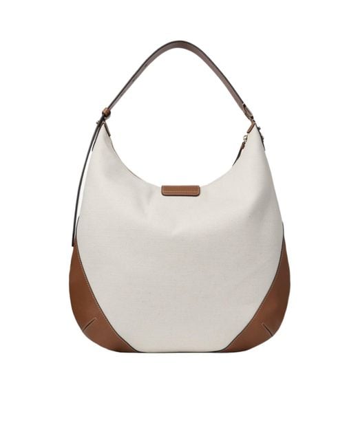 Jimmy Choo White Bar Hobo Large Shoulder Bag