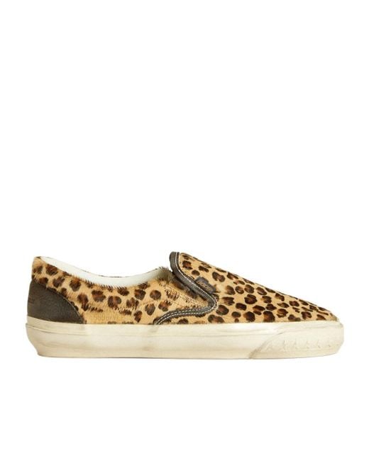 Golden Goose Women's Brown Golden Goose Leopard Pattern Slip-On