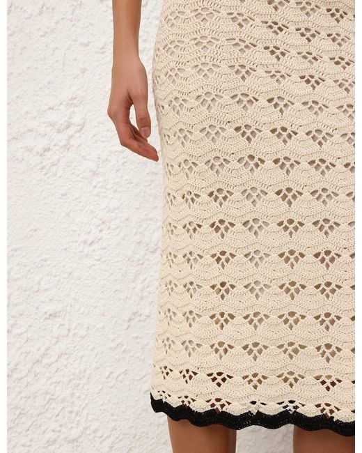 Zimmermann White Rhiannon Crochet Skirt