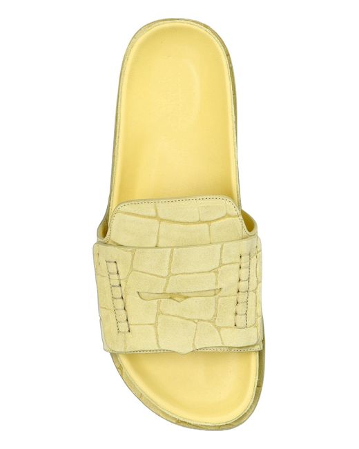 Jacquemus Yellow Embossed Slip-On Slides