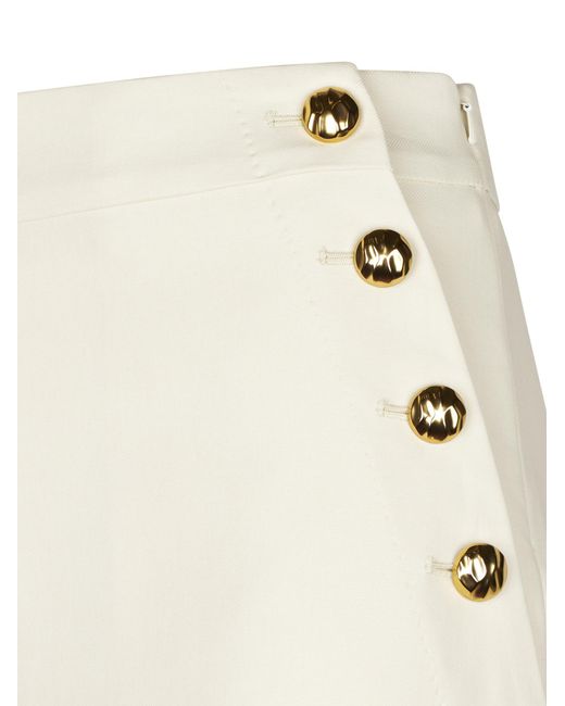 Max Mara White Studio High Waist Fluid Leg Trousers