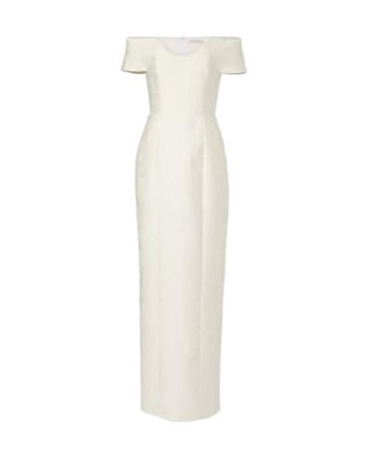 Emilia Wickstead White Aislinn Floral Pencil Cloque Gown