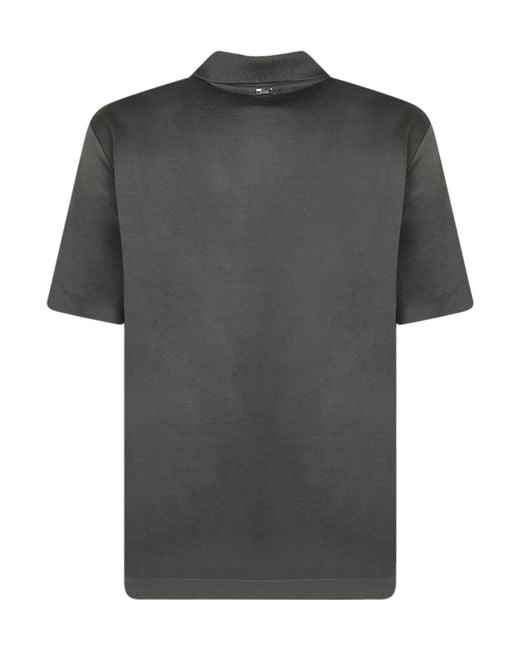 Herno Gray Open Collar Polo Shirt for men