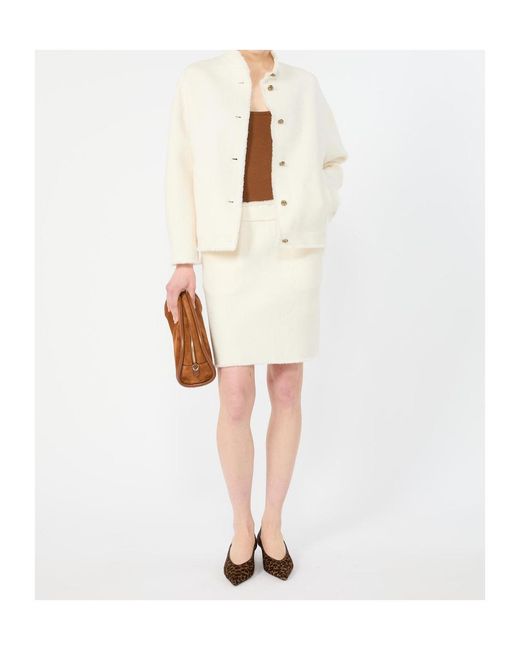 Max Mara Natural Back-Slit Skirt