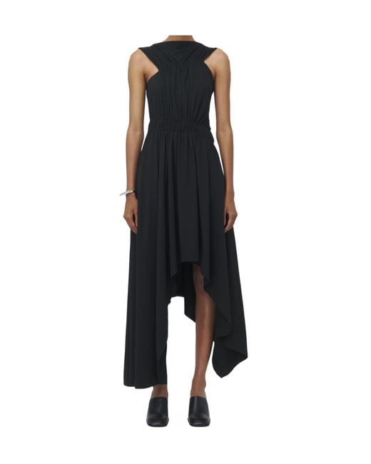 McQueen Black Boat-Neck Sleeveless Dress