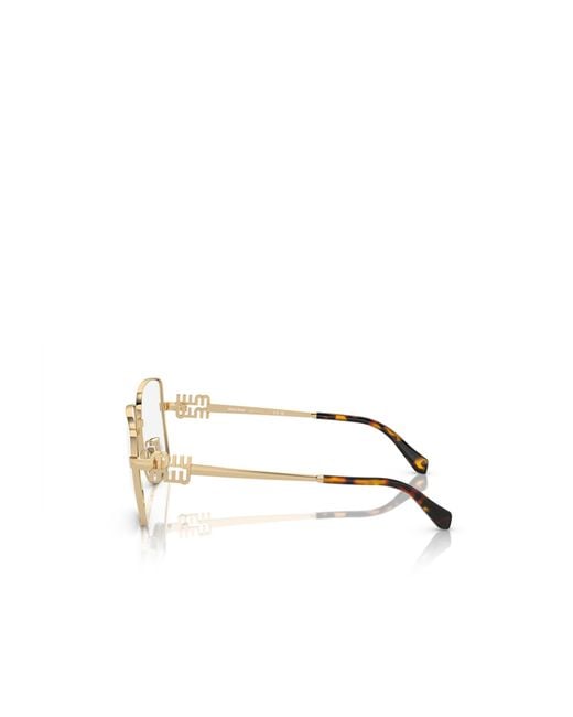Miu Miu Natural Logo-Lettering Square-Frame Glasses