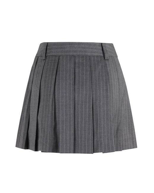 DUNST Gray Pinstripe Pleated Skirt