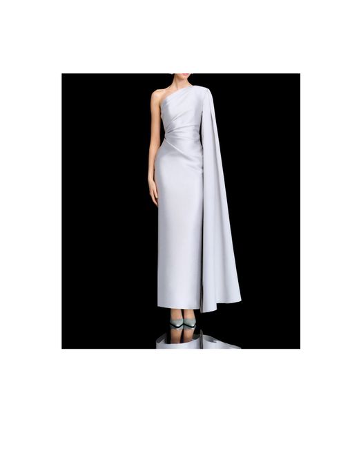 Solace London Gray One-Shoulder Dress