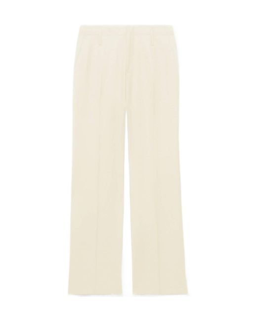 KENZO White Pleated Straight-Leg Pants