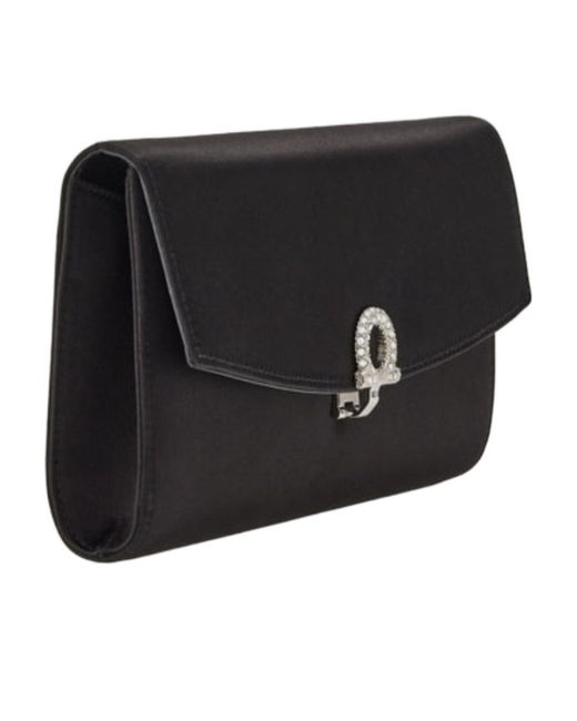Ferragamo Black Gancini-Logo Clutch Bag