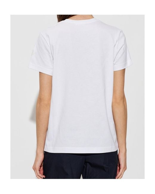 Moncler White Logo Printed Crewneck T-Shirt