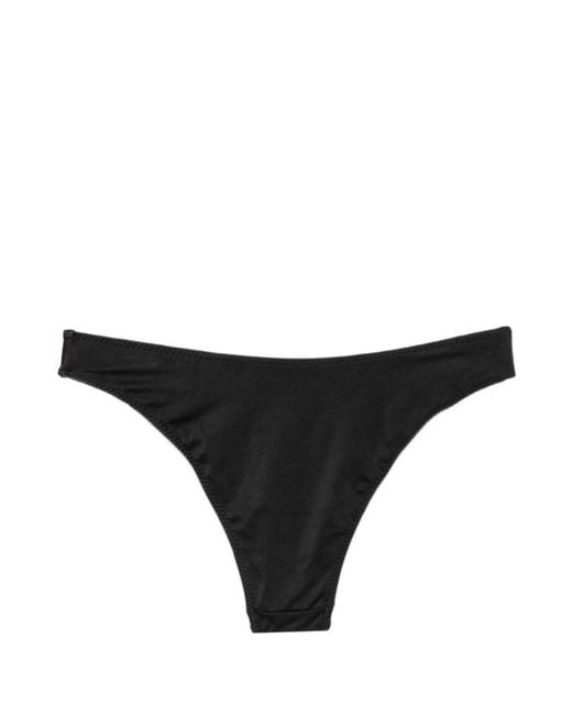 Frankie's Bikinis Black Beaded-Logo Swim Trunks