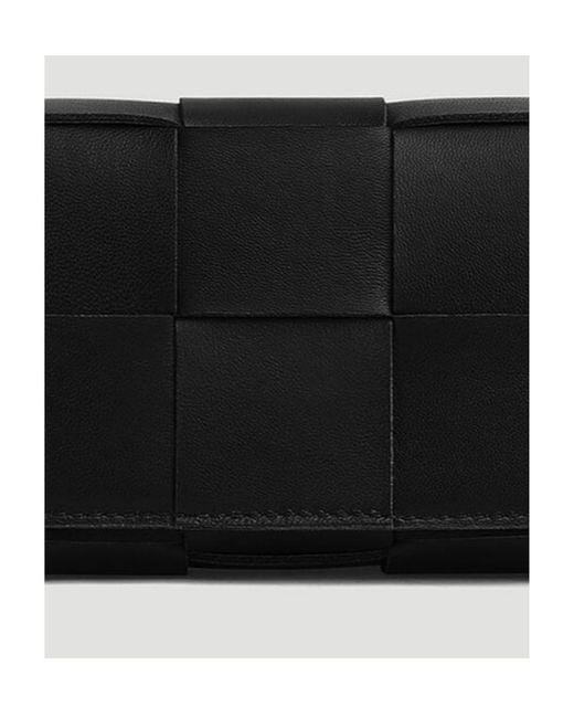 Bottega Veneta Black Intreccio Cassette Mini Crossbody Bag