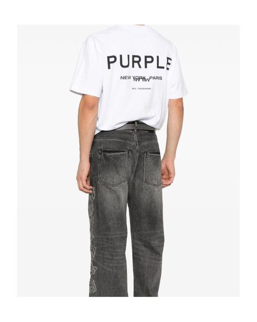 Purple Brand White Short-Sleeved T-Shirt for men