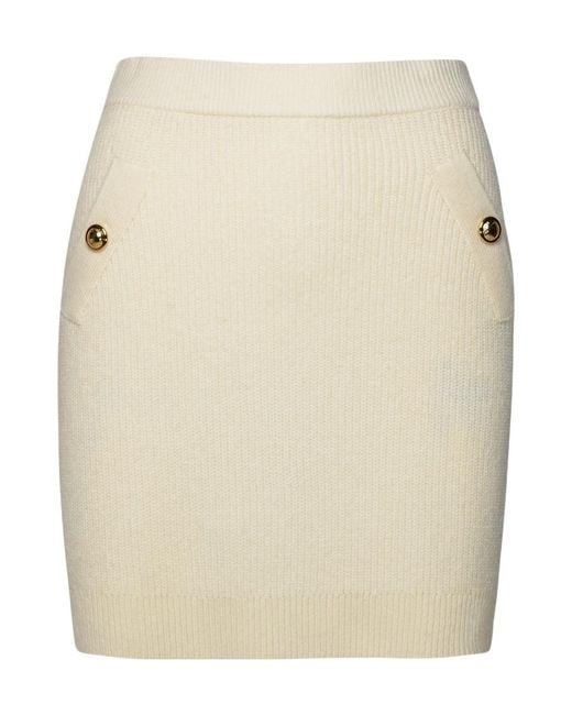 MICHAEL Michael Kors Natural Ribbed Stretched Mini Skirt