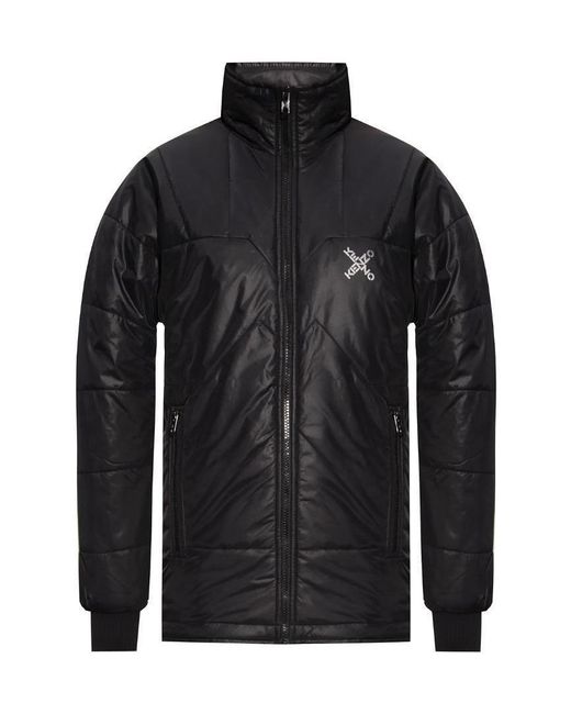 KENZO Black Logo-Print Puffer Jacket