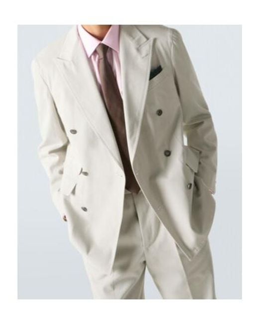 Dunhill White Double-Breasted Cotton And Cashmere Blazer for men