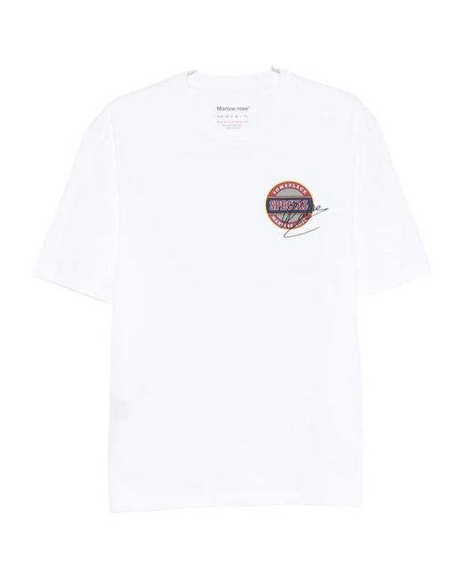 Martine Rose White Logo Printed Crewneck T-Shirt for men
