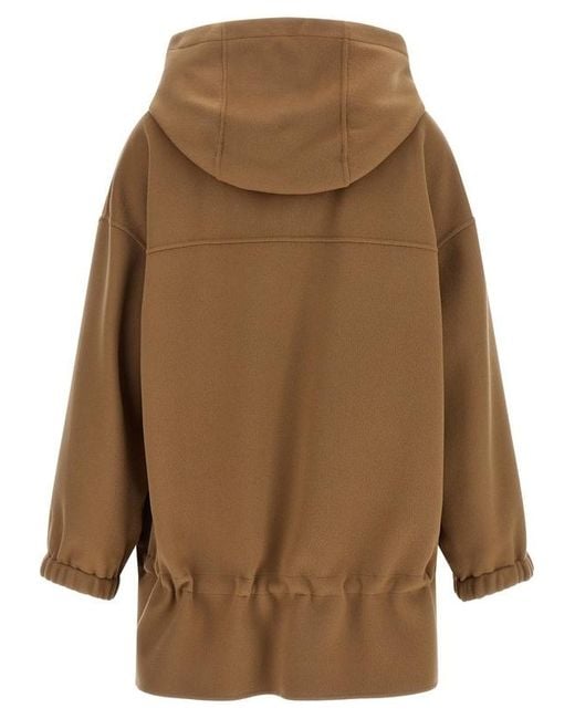 Max Mara Brown S Smmadriana Hooded Zip Coat