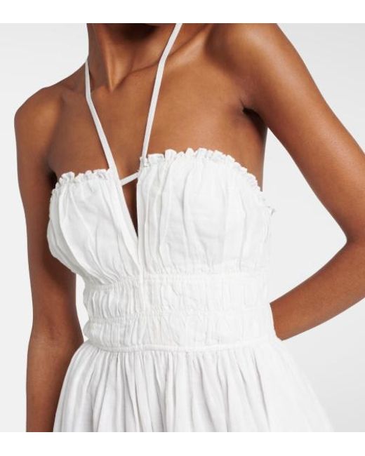 Ulla Johnson White A Mid-Thigh Length Dress With A Thin Shoulder Strap