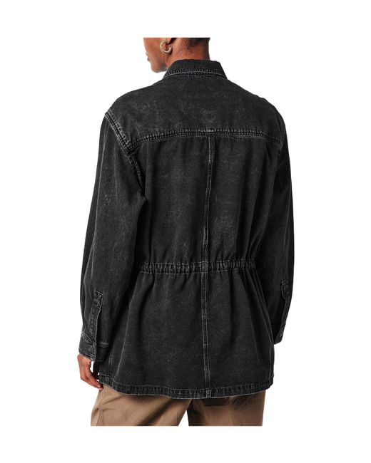 Isabel Marant Black Washed Lapel Denim Coat