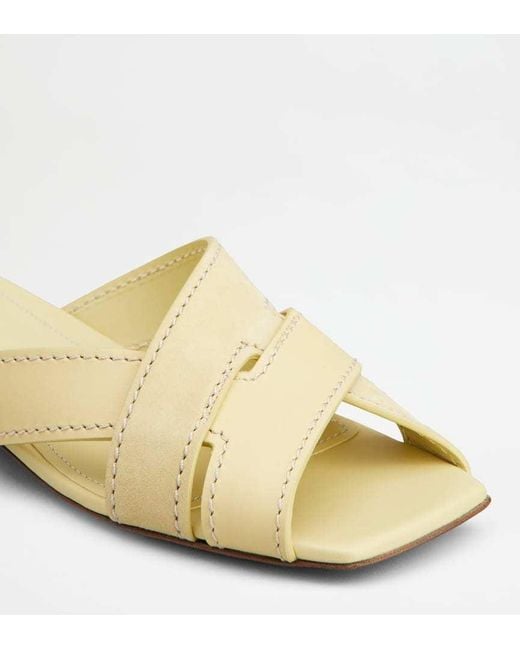 Tod's Metallic Crossover-Strap Square-Toe Sandals