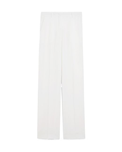 Max Mara White Studio Pleat Detailed Straight Leg Trousers