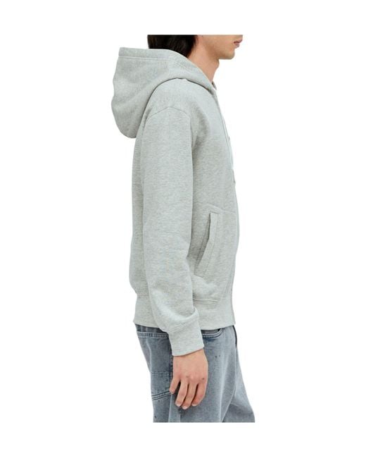 COMME DES GARÇONS PLAY Gray Comme Des Garçons Play Heart Logo Patch Zip-Up Hoodie for men