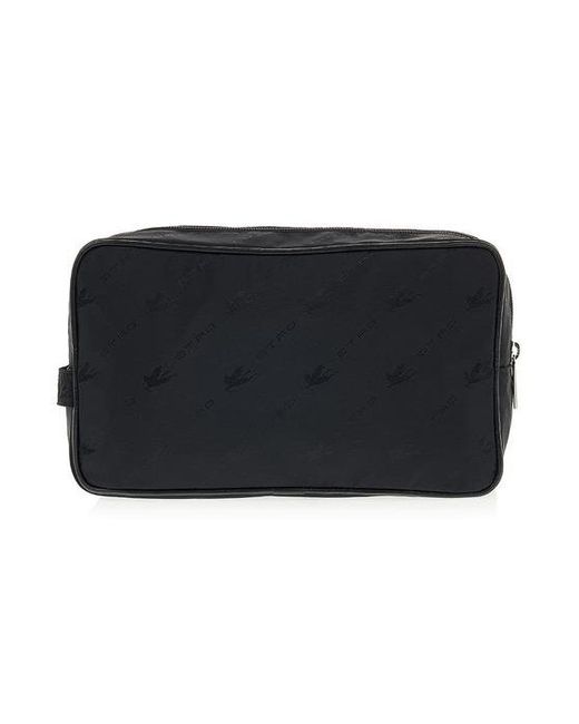 Etro Black Zipper Clutch