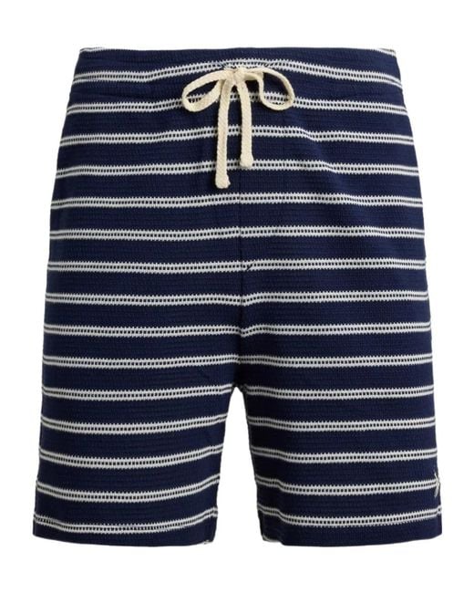 Polo Ralph Lauren Blue Drawstring Striped Shorts for men